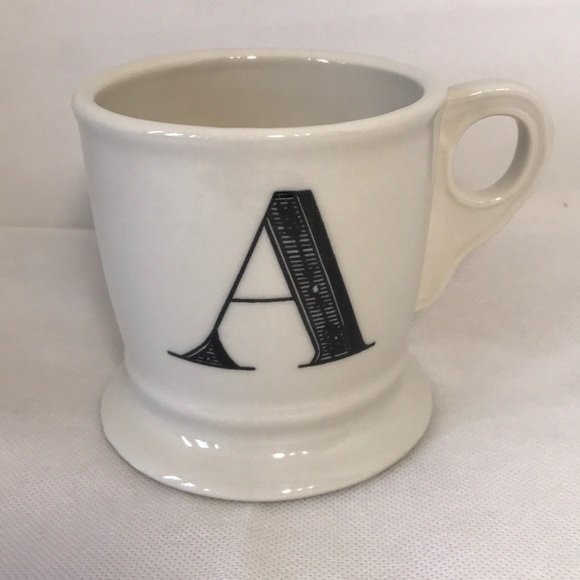 Anthropologie Other - Anthropologie Mug Letter A Monogram Initial Off White Cup Ceramic